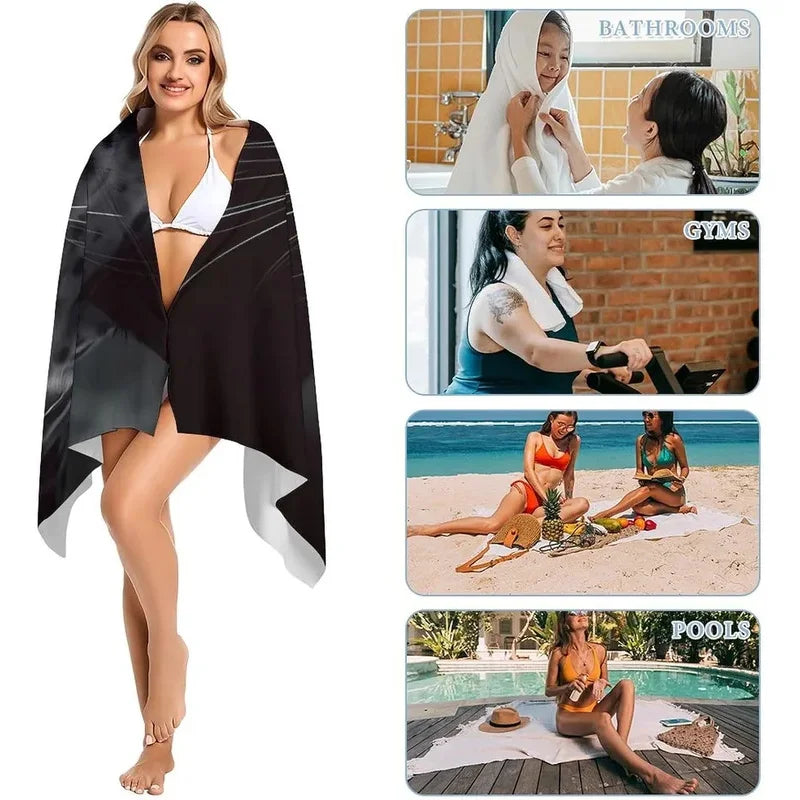Panther Print Beach Towel Lightweight Quick Dry Microfiber