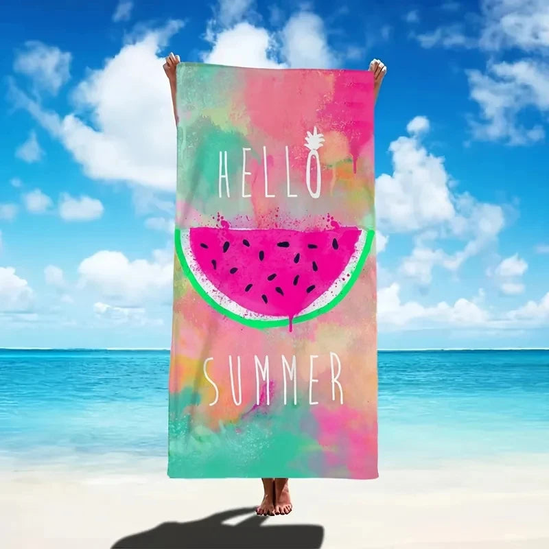Watermelon Pattern Microfiber Beach Towel Quick Dry for Travel