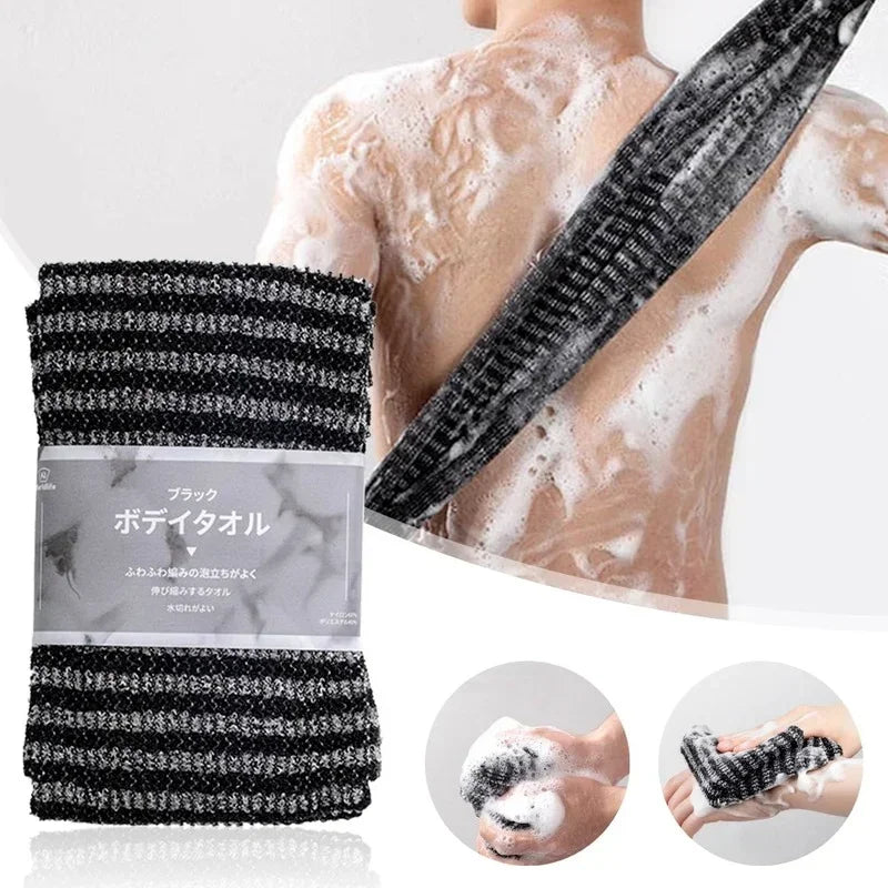 Japanese Rubbing Washcloth Back Scrubber Nylon Towel Brush Exfoliating Bath