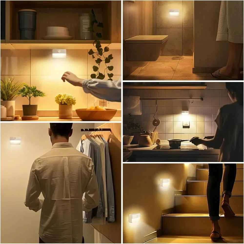 XMSJ Motion Sensor Stair Light Pack Wireless Stick On
