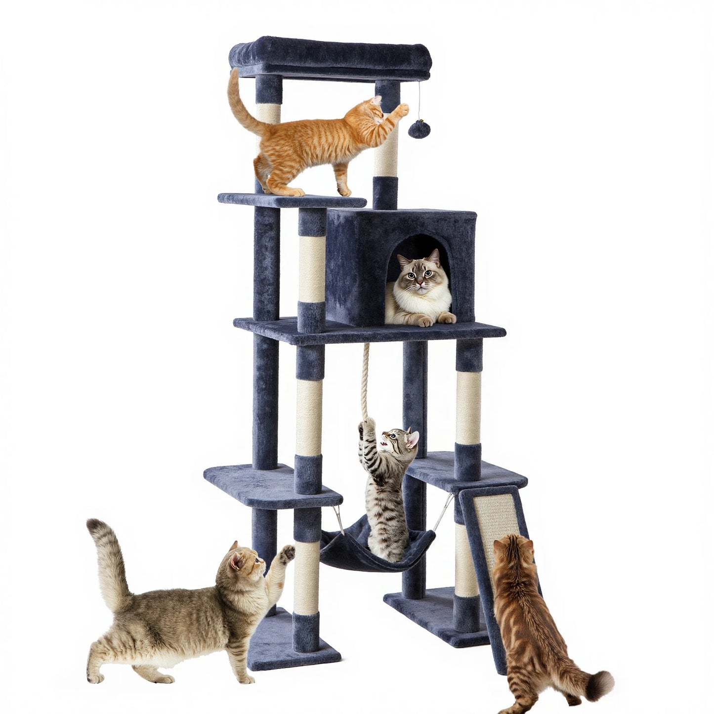 JHK Cat Tree Multi-Cat Climbing Tower For Indoor Cats