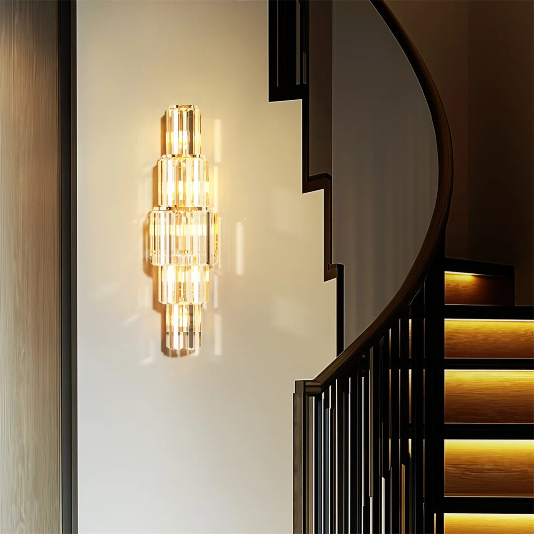 Elegant Modern Crystal Wall Lamp 3-Layer Sconce E14
