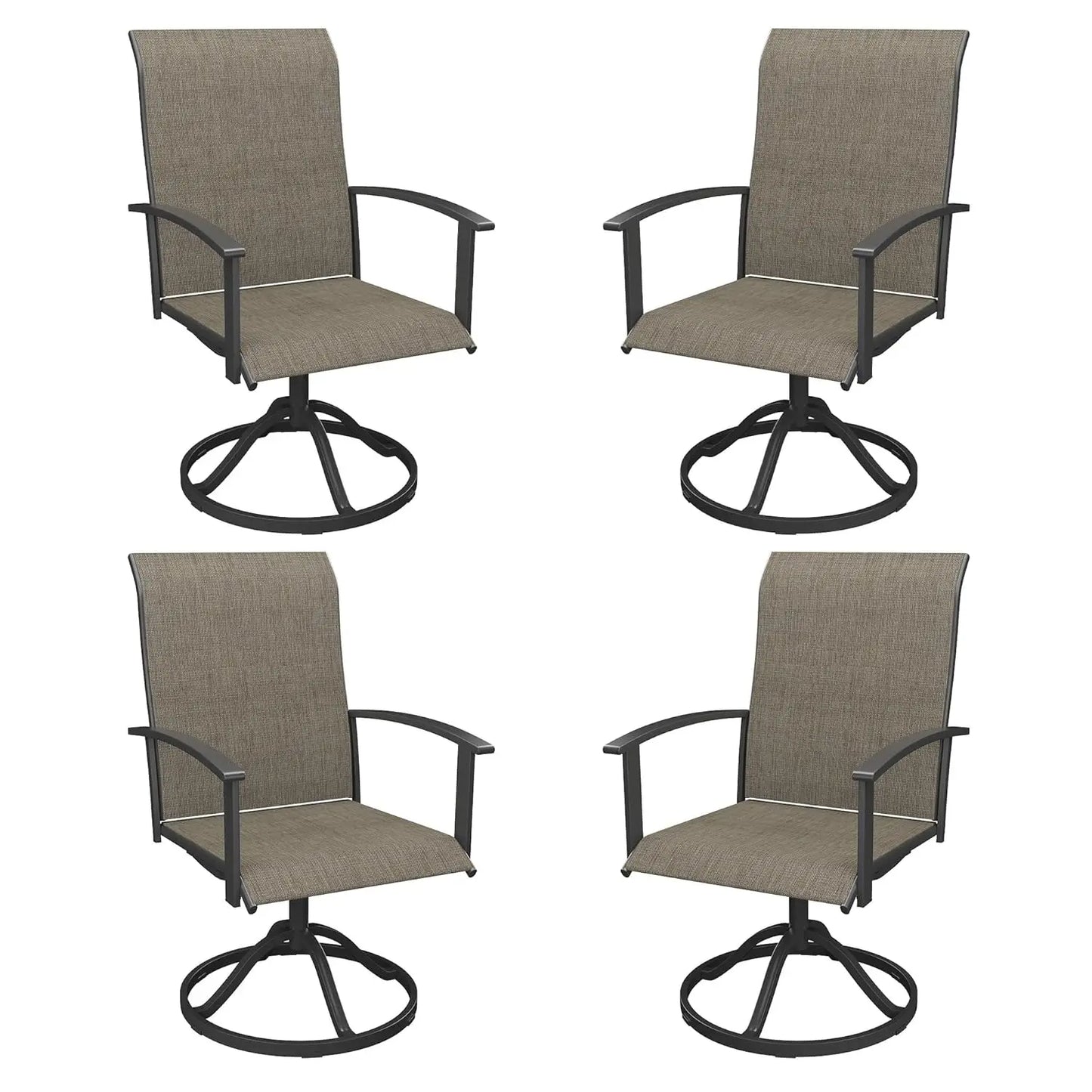 Swivel Textilene Patio Chairs Set of 4 for Lawn Garden