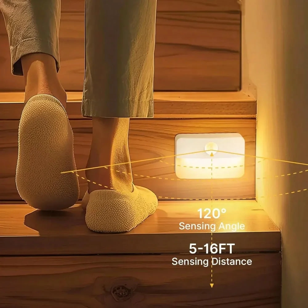 XMSJ Motion Sensor Stair Light Pack Wireless Stick On