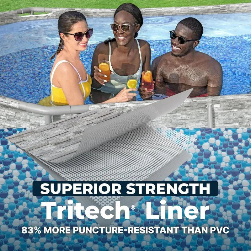 Bestway Power Steel Swim Vista Above Ground Pool Oval