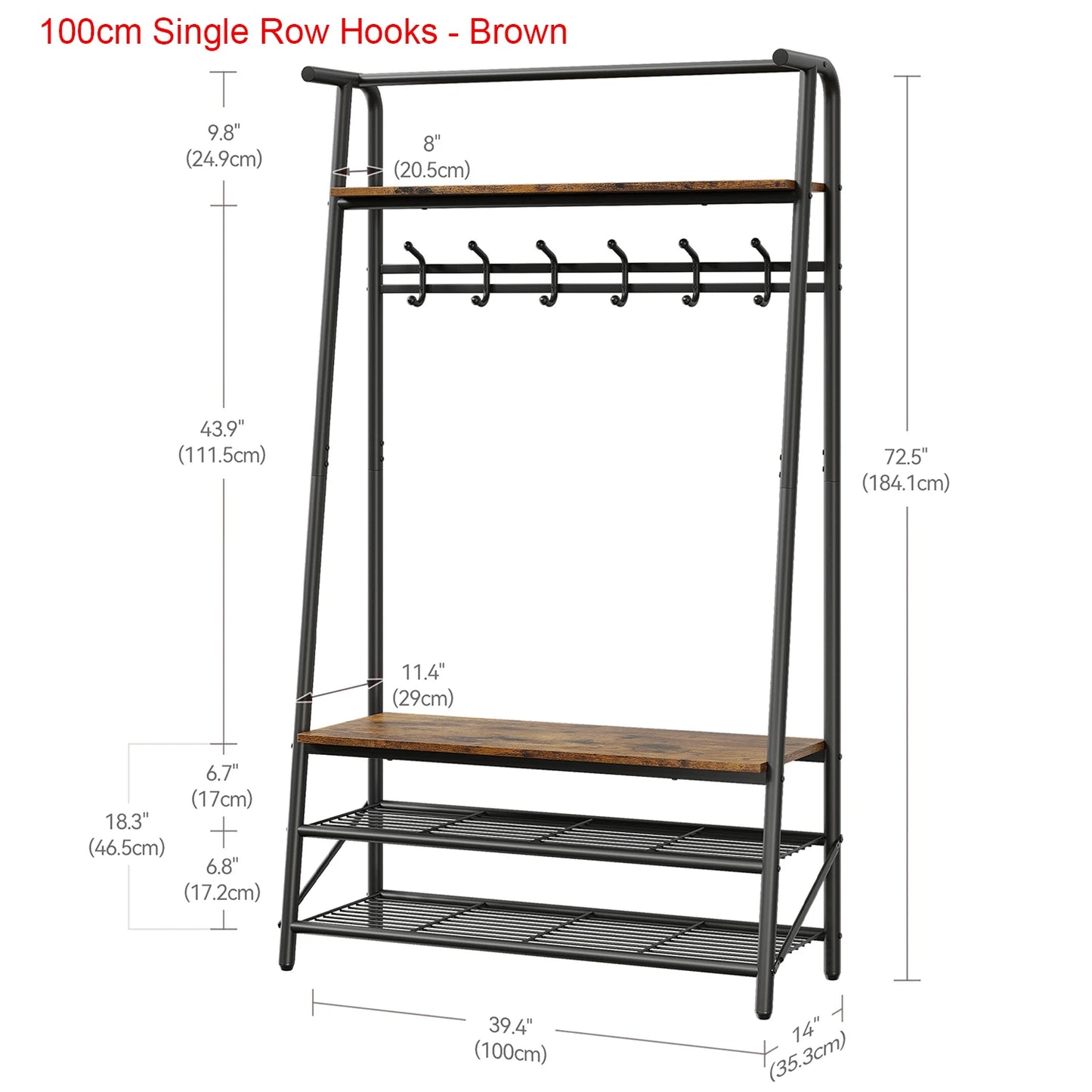 TWISTER.CK 4-In-1 Coat Rack Shoe Bench Hall Tree With Storage