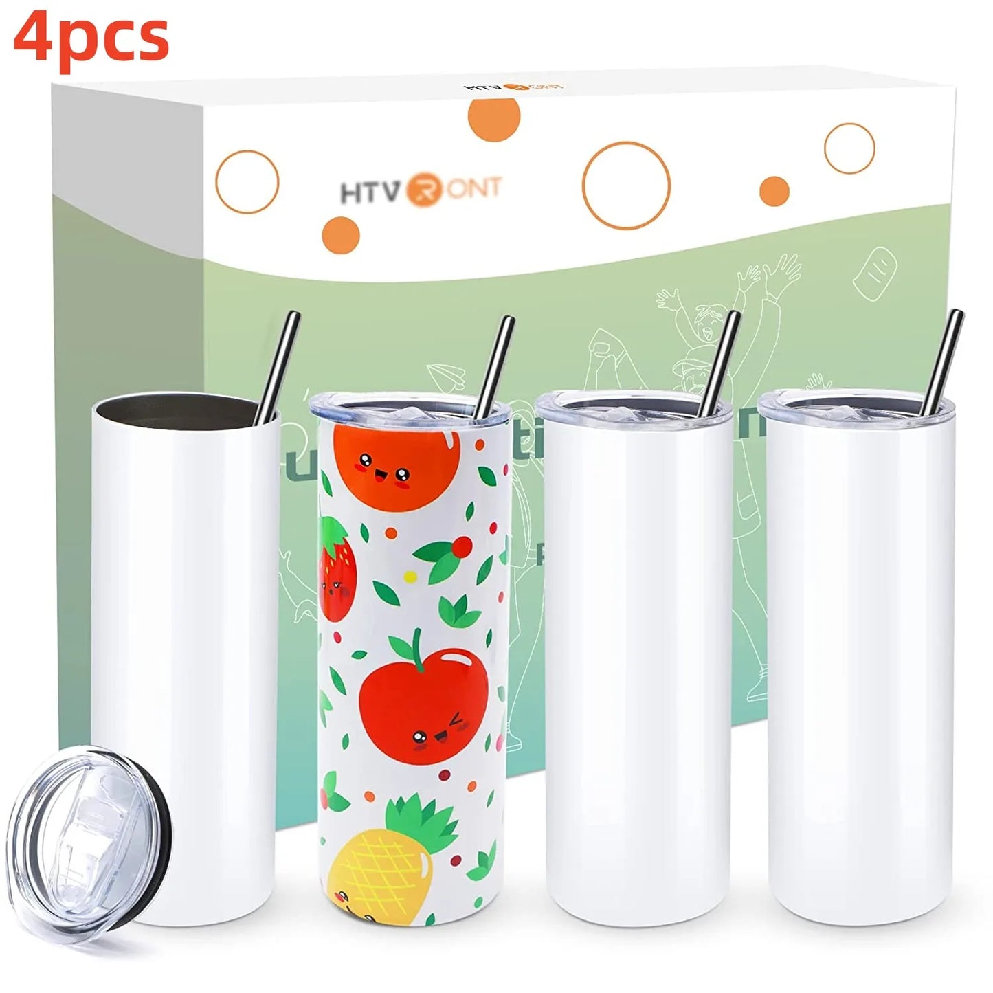 Sublimation Tumblers Blank Skinny Straight For DIY Mugs With Papers