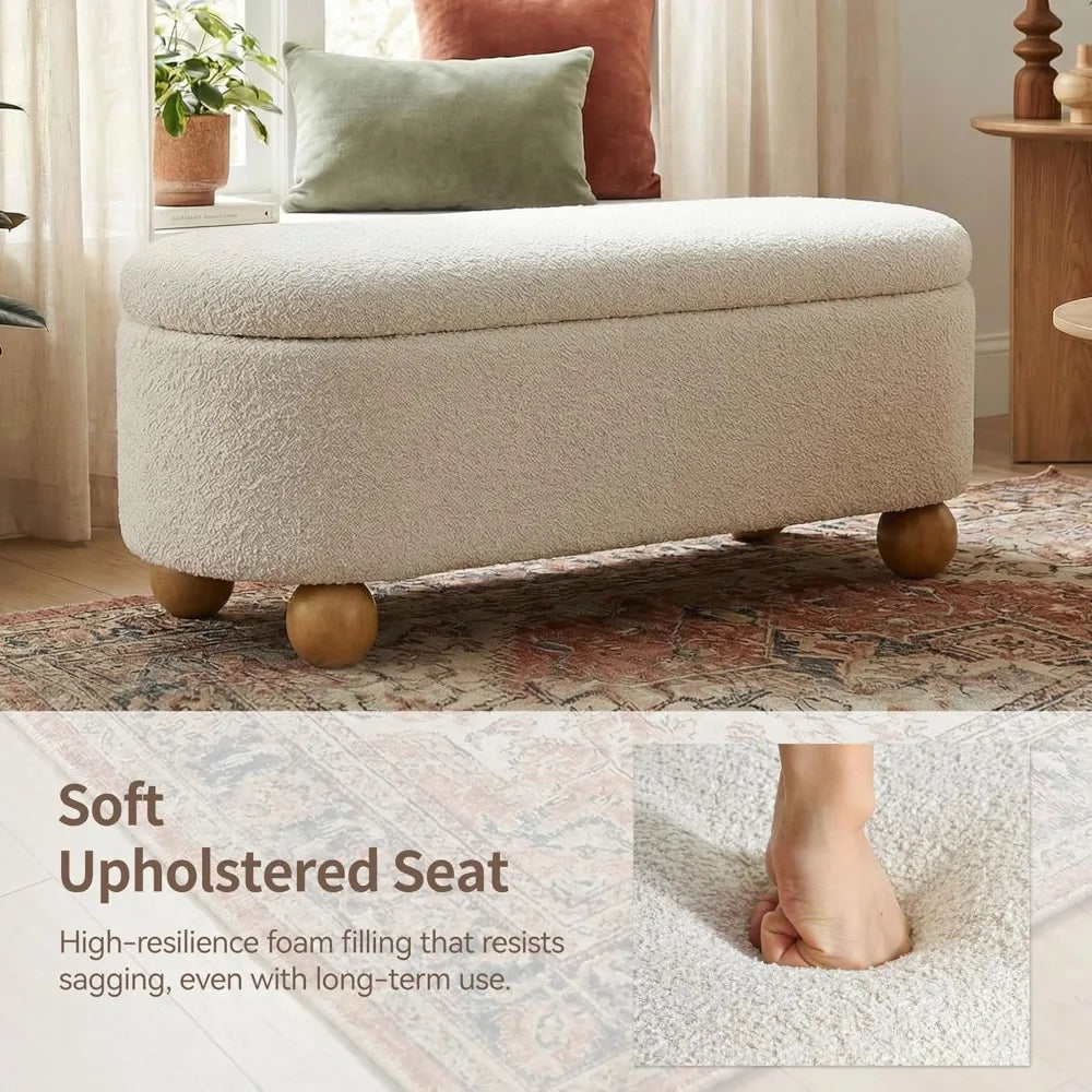 Storage Ottoman Bench for Living Room and Entryway