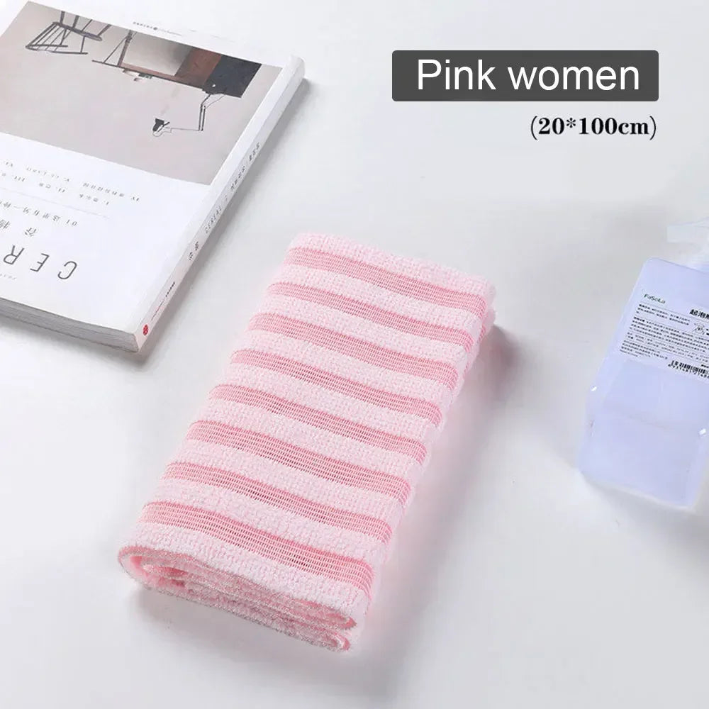 Japanese Rubbing Washcloth Back Scrubber Nylon Towel Brush Exfoliating Bath