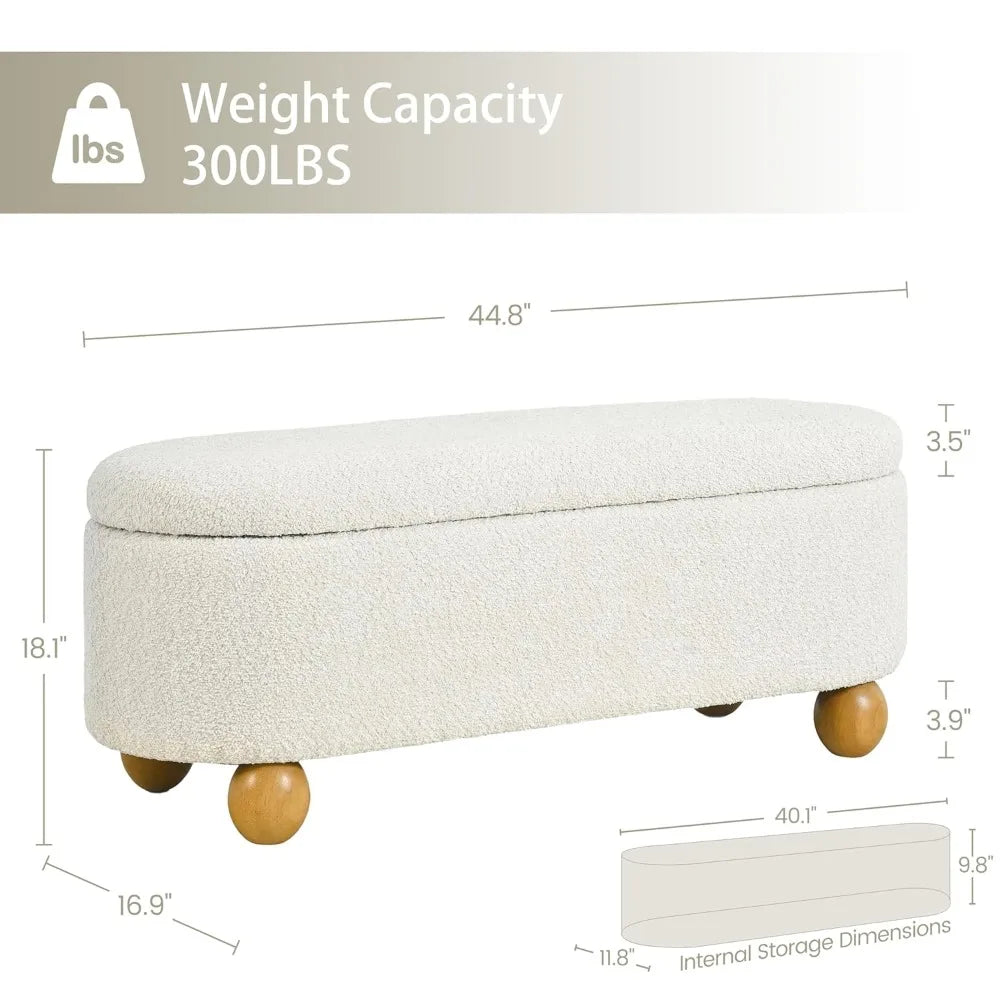 Storage Ottoman Bench for Living Room and Entryway