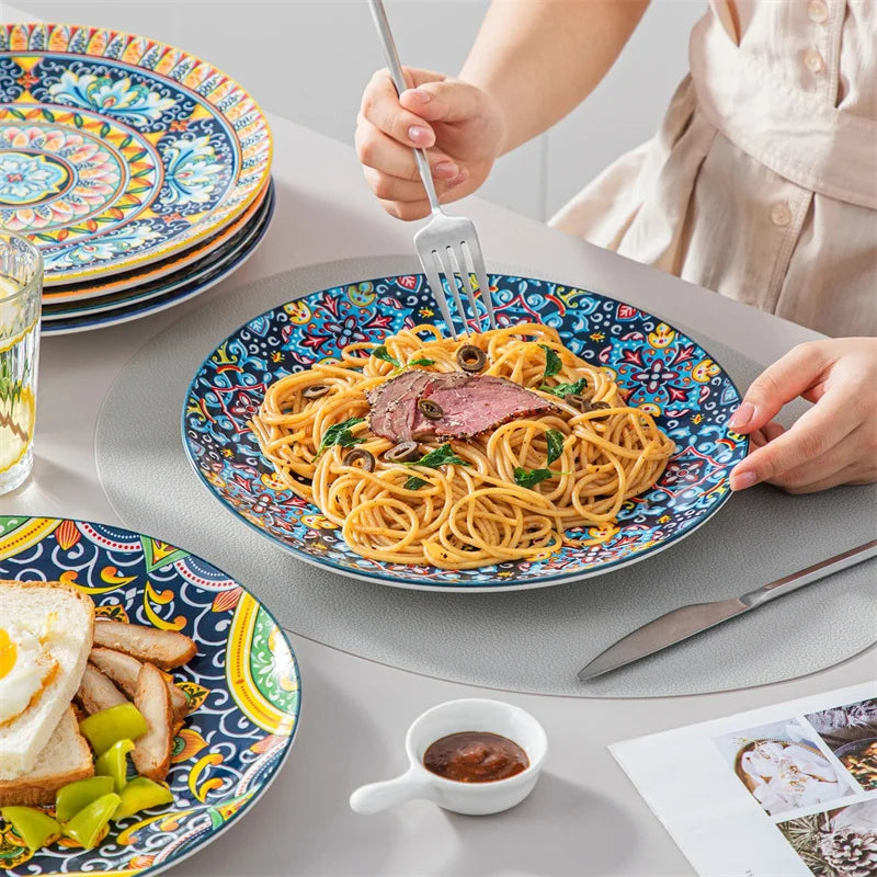 Retro Ceramic Dinnerware Set With Plates And Bowls Collection