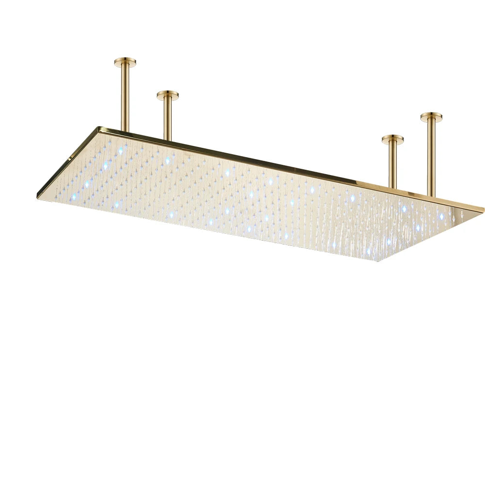 MYQualife LED Rainfall Shower Head With Changing Lights Ceiling Mounted