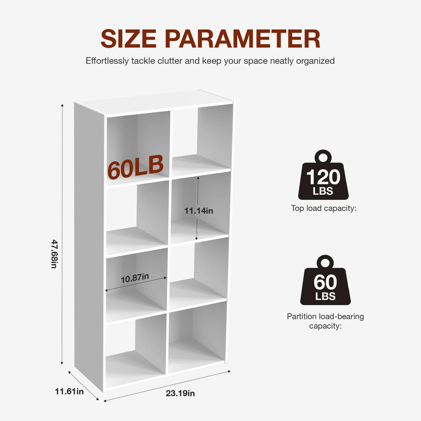JHK 9 Cube Storage Organizer Wooden Bookshelf for Living Room