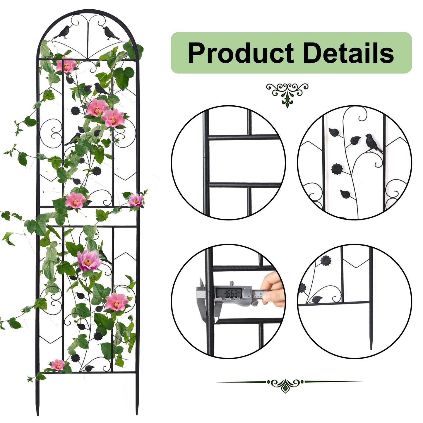 Metal Garden Trellis Fence Anti Rust Climbing Plant Panels