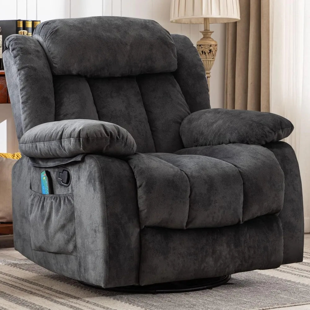 Massage Swivel Rocker Recliner Chair With Heat And Vibration