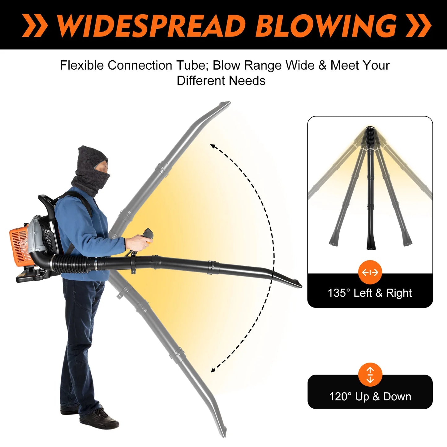 Bymaocar Gas Leaf Blower Backpack With Adjustable Speed