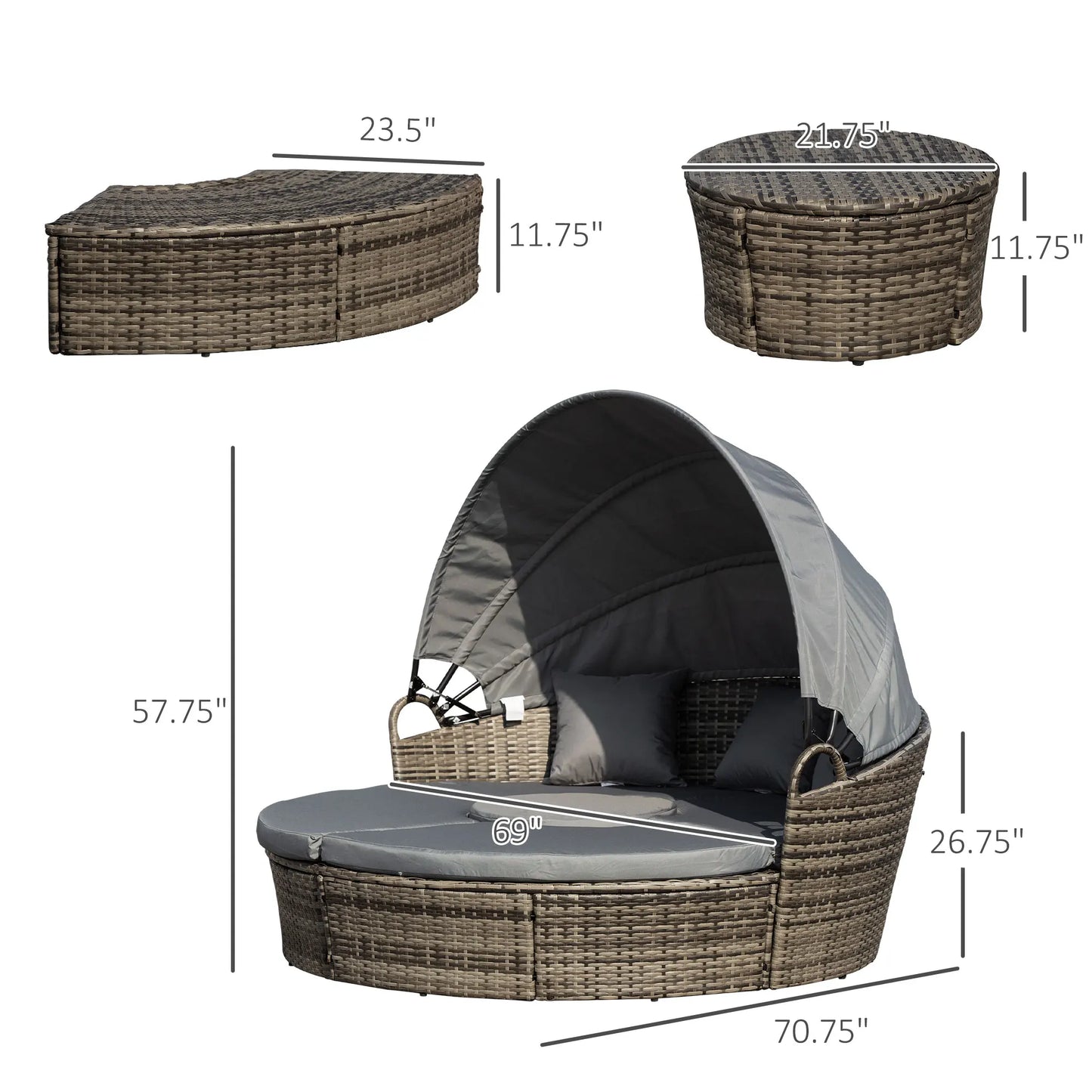 Outsunny Outdoor 4 Piece Furniture Set With Sofa And Table