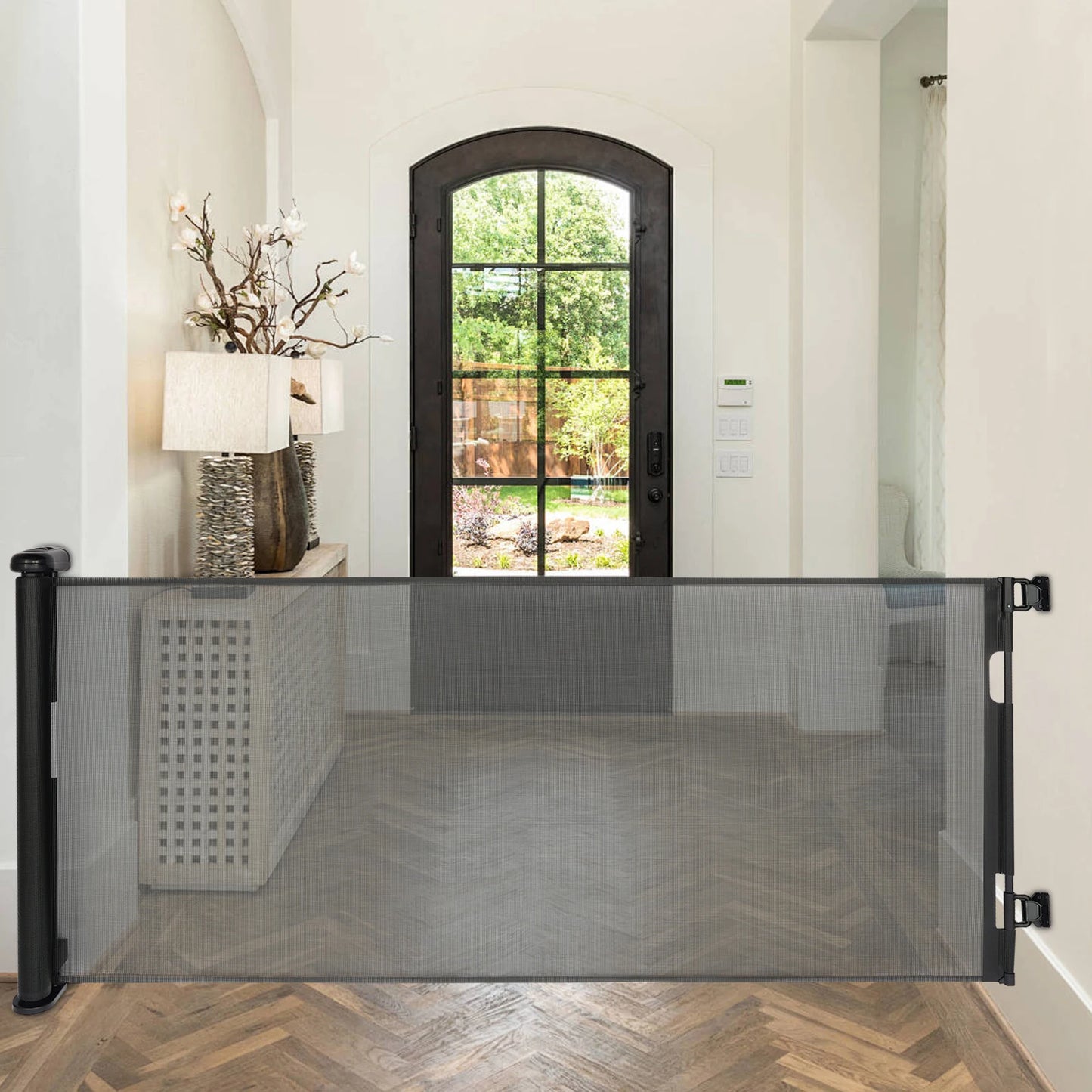 Adjustable Retractable Pet Gate for Stairs and Hallways