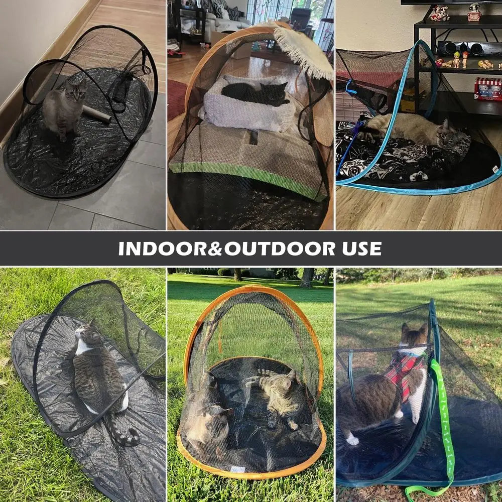 Outdoor Cat and Small Animal Enclosure Portable Play Tent
