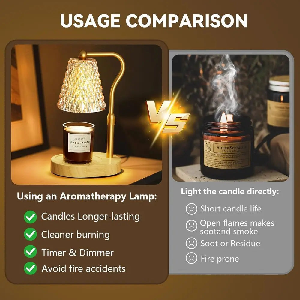 Candle Warmer Lamp With Timer Dimmer Height Adjustable Wax Melts