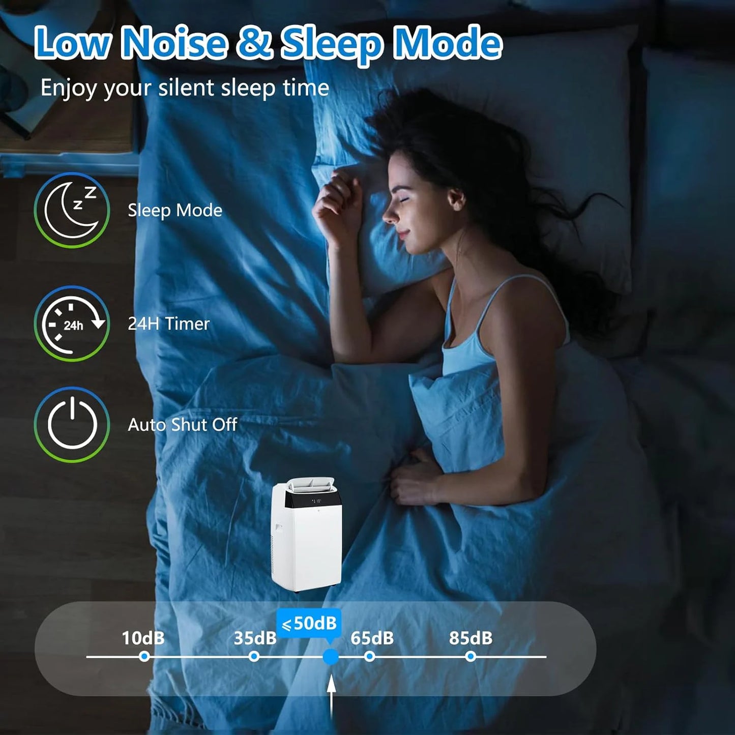 Adoolla 14000 BTU Portable Air Conditioner 3 In 1 Dehumidifier With Remote
