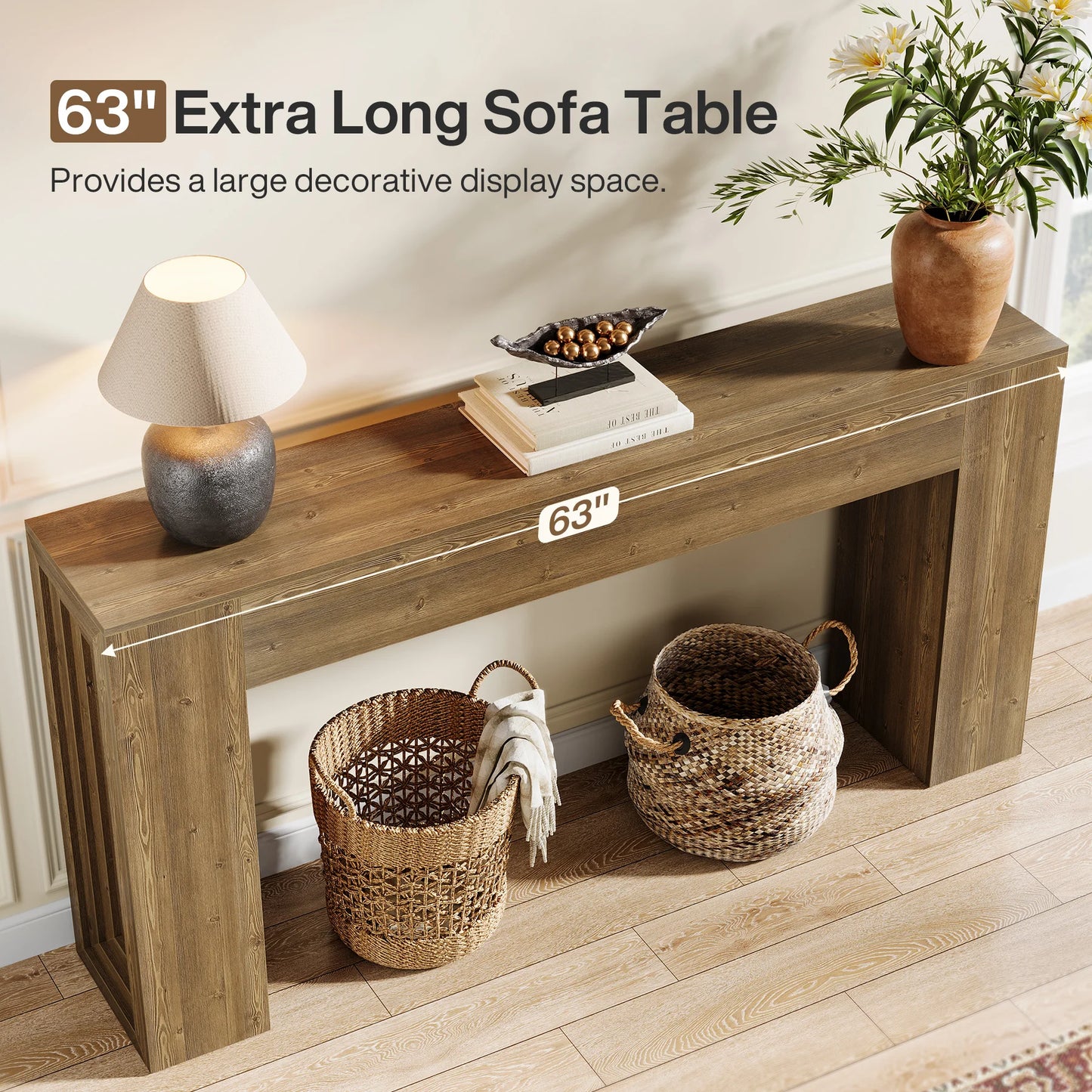 Tribesigns Farmhouse Console Table Narrow Sofa Table