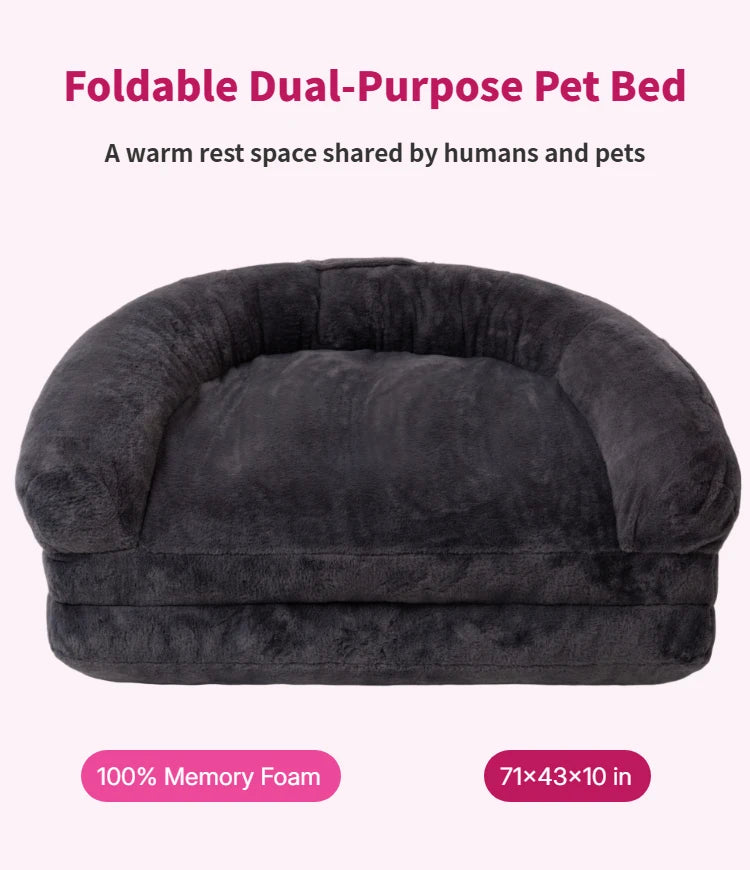 Dual-Use Pet Bed Foldable Cozy Cuddler Machine Washable for Pets