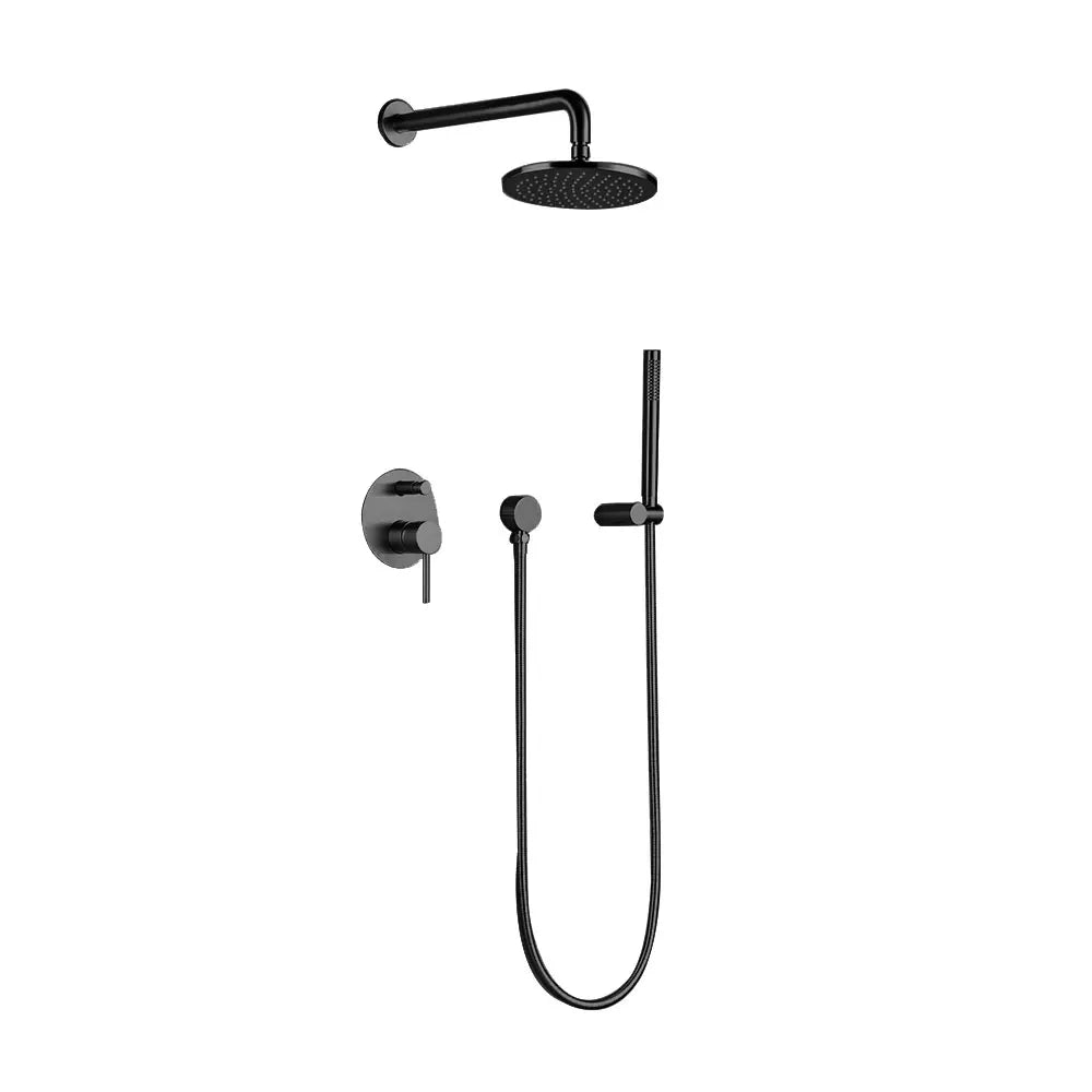 Bagnolux Brushed Shower System With Wall Mounted Diverter