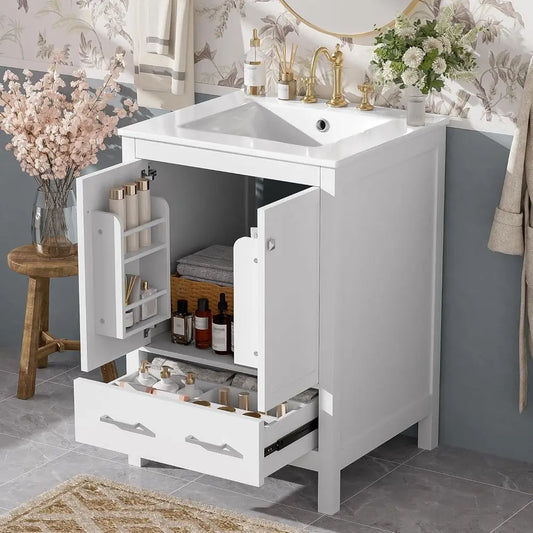 Bathroom Vanity Set With Sink And Soft Close Doors