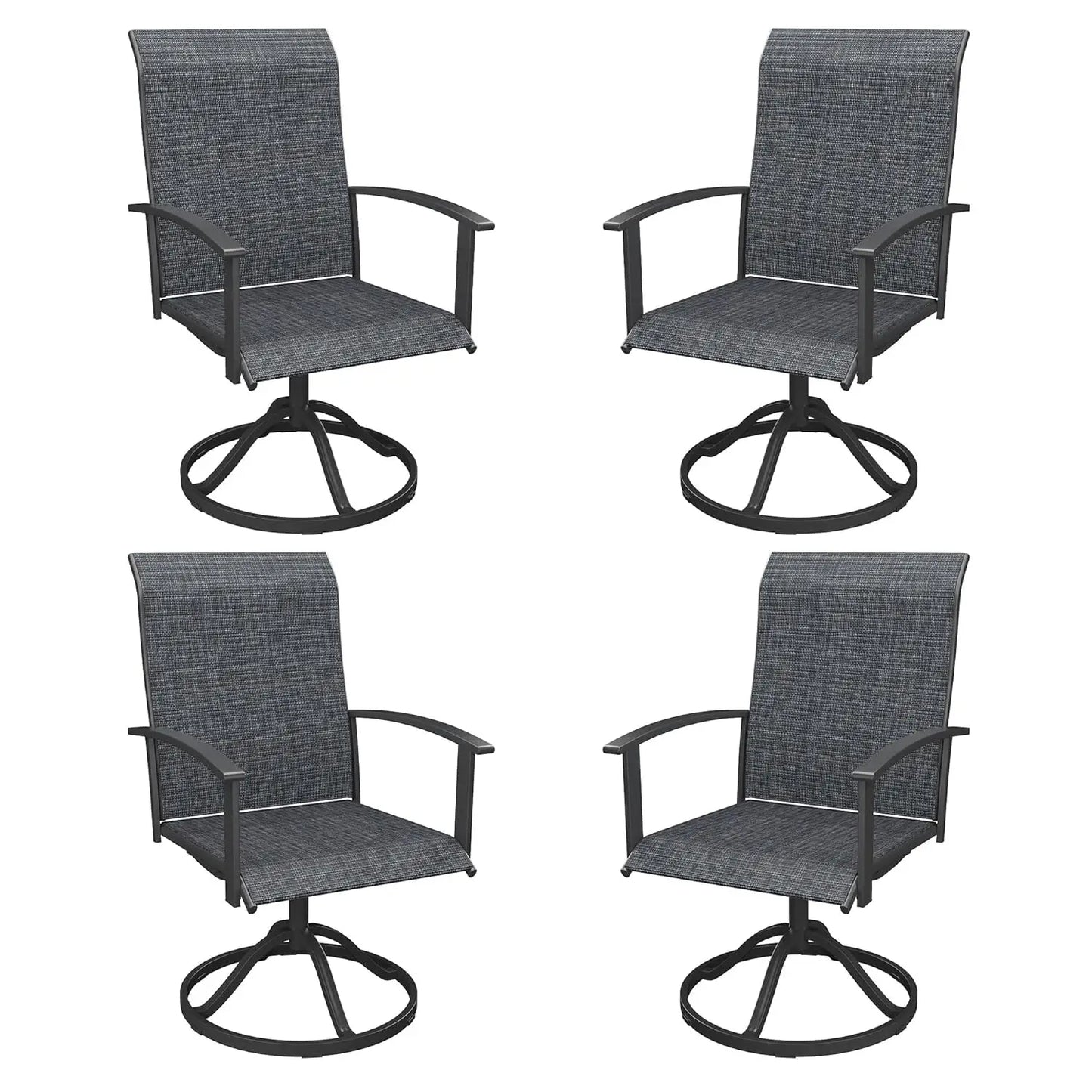 Swivel Textilene Patio Chairs Set of 4 for Lawn Garden