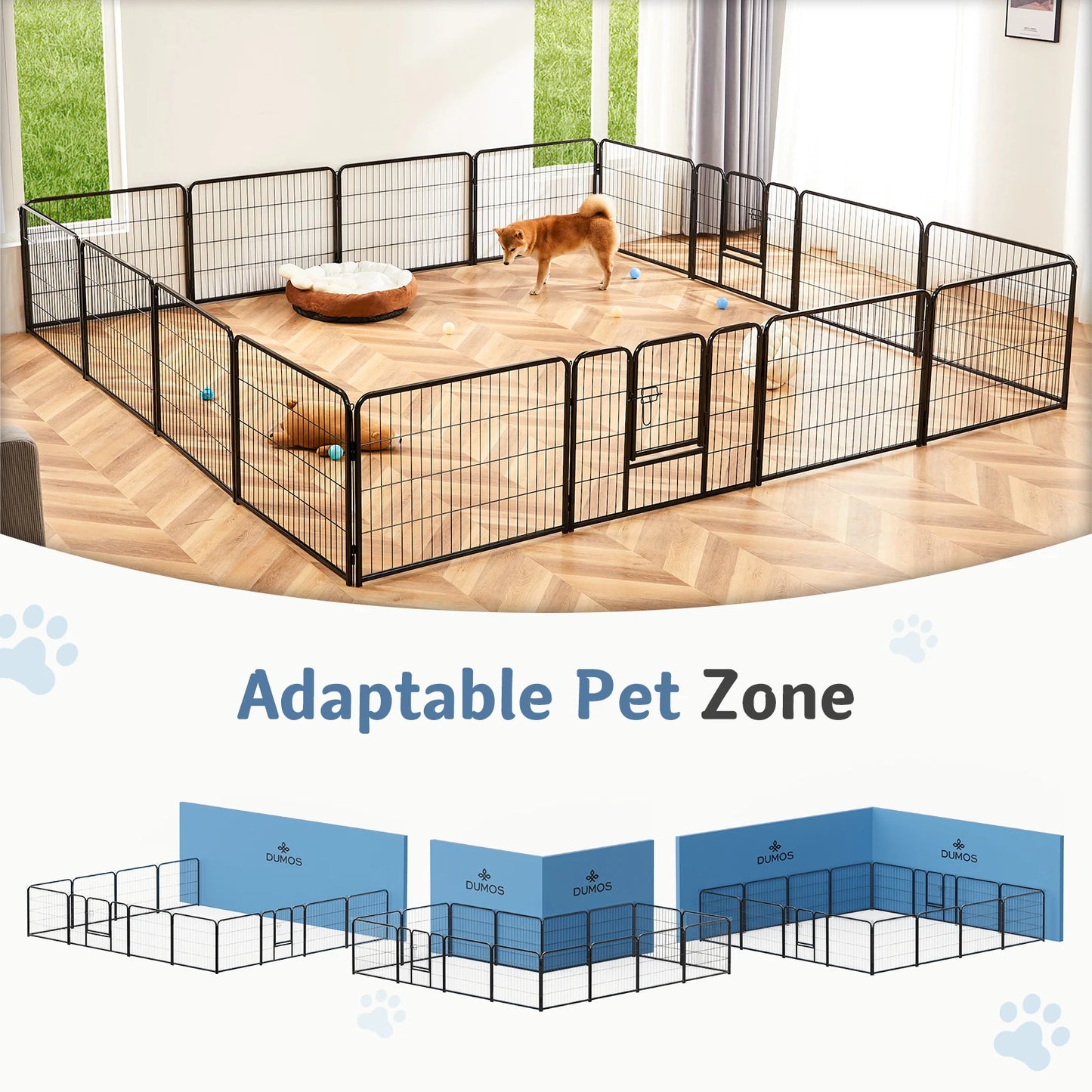 JHK Dog Playpen Metal Fence For Outdoor Use