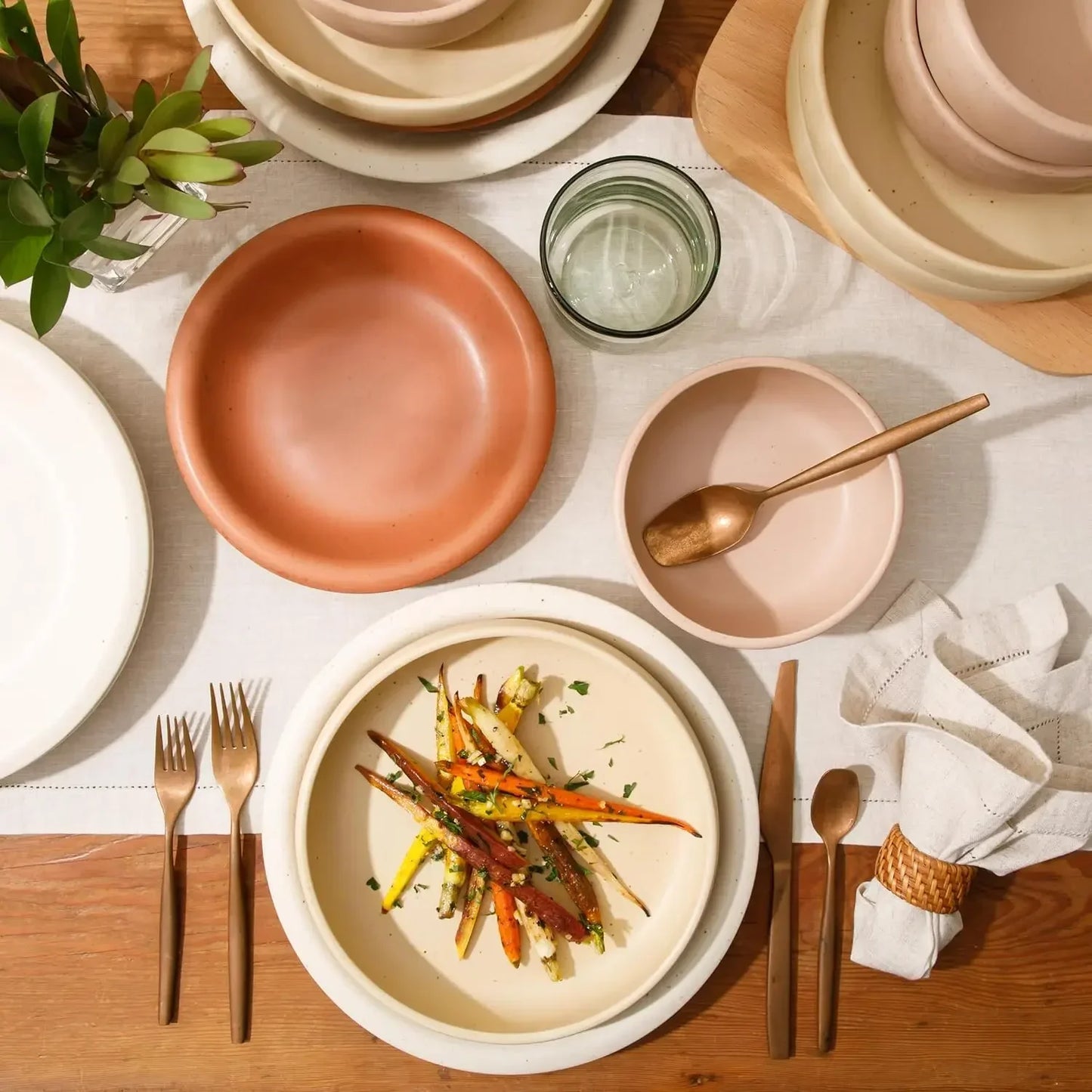 Corsica Clay Stoneware Dinnerware Set With Reactive Glaze