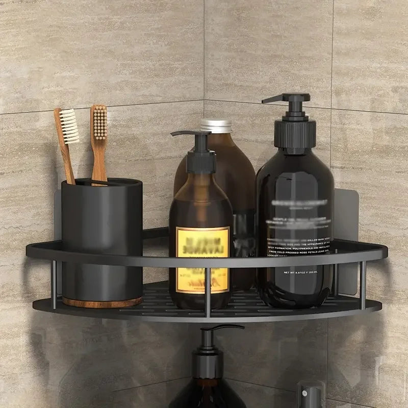 Wall Mount Bathroom Storage Rack No Drill Corner Shower Shelf
