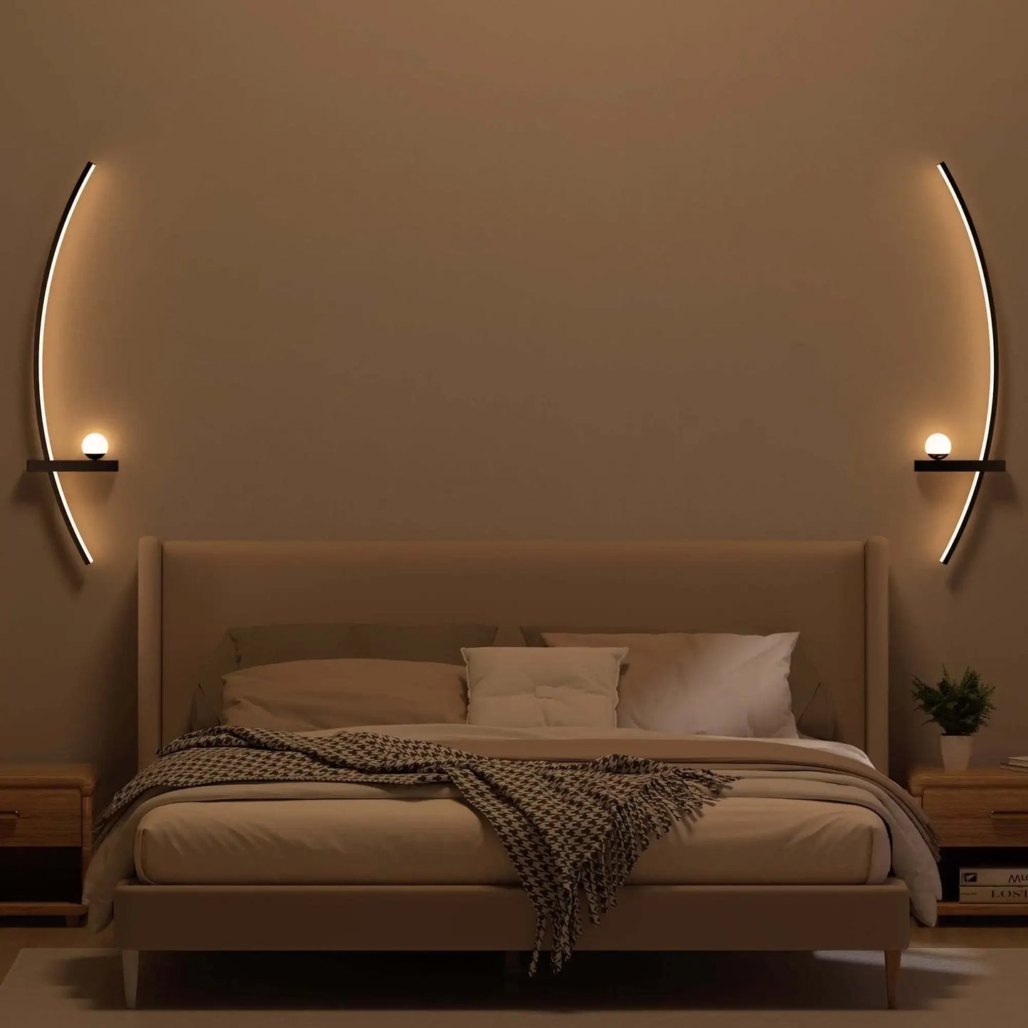Modern Adjustable LED Wall Sconce Arc Bedside Lamp for Indoor Use