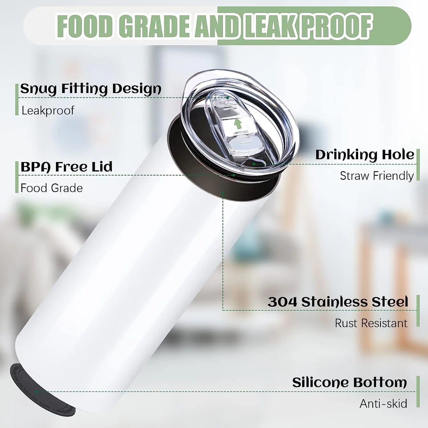 Sublimation Tumblers Blank Skinny Straight For DIY Mugs With Papers