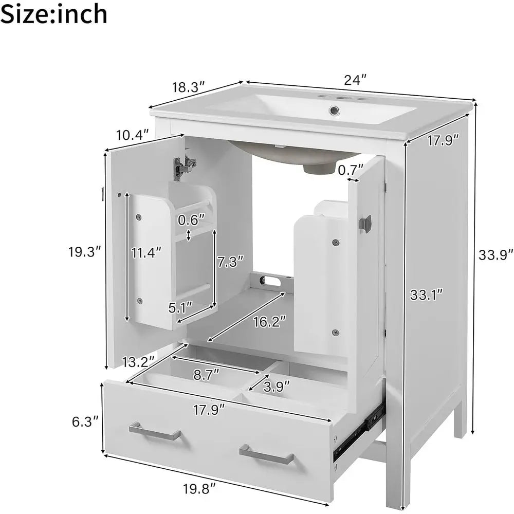 Bathroom Vanity Set With Sink And Soft Close Doors