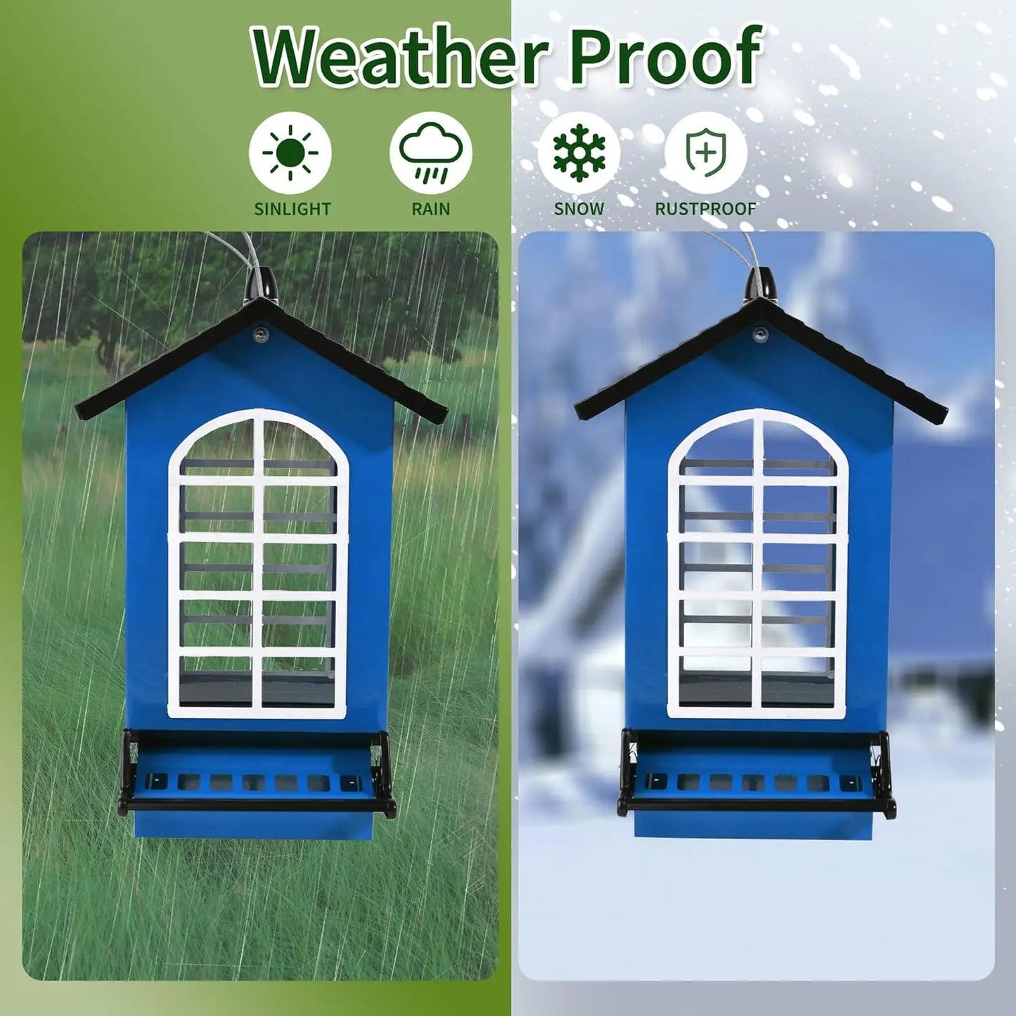 Squirrel-Proof Metal Hanging Bird Feeder with Weight-Activated Perches