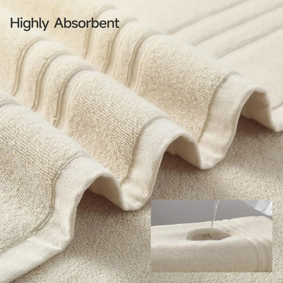 6 Piece Luxury Bath Towel Set 100 Percent Cotton Towels