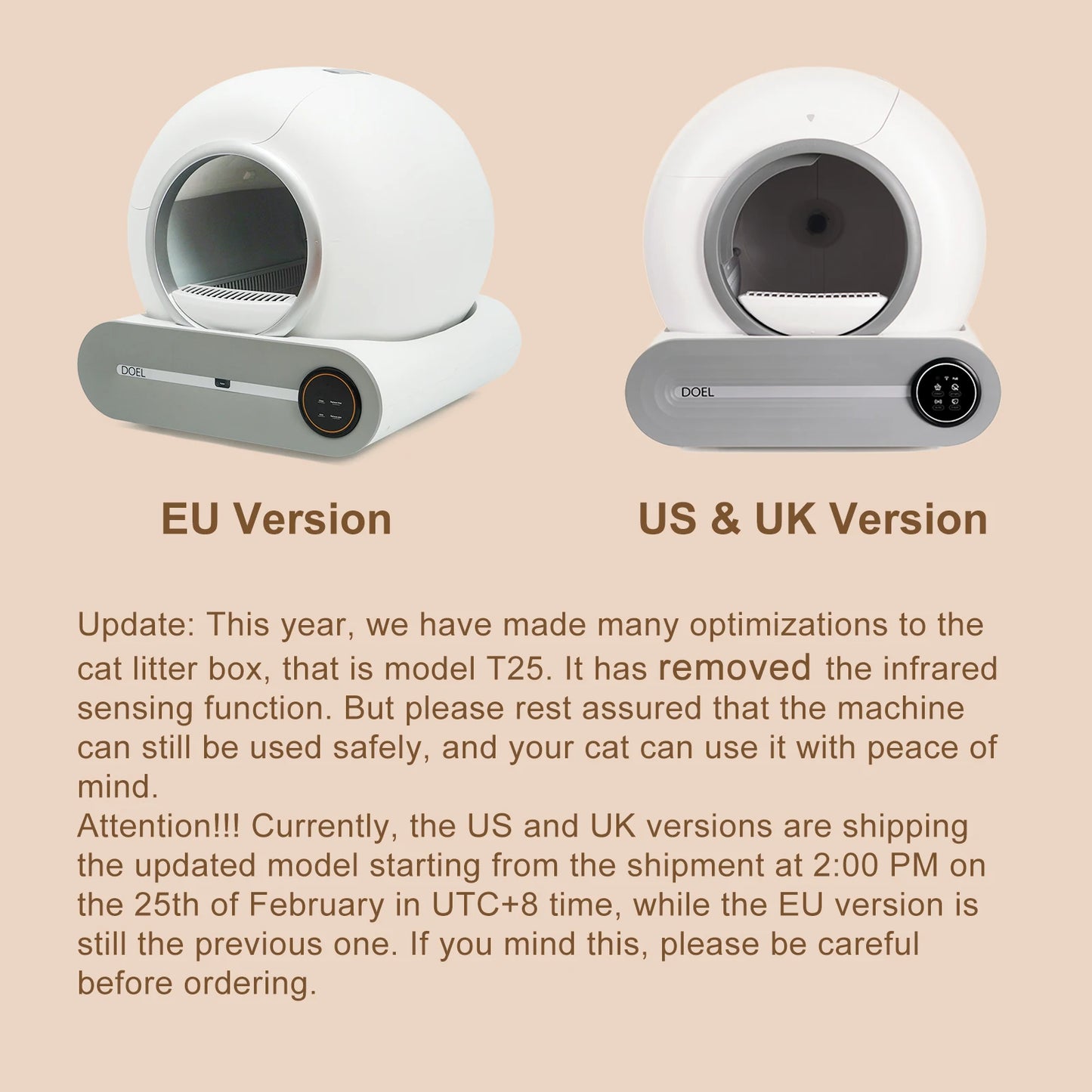 DOEL Smart Self Cleaning Cat Litter Box With App Control