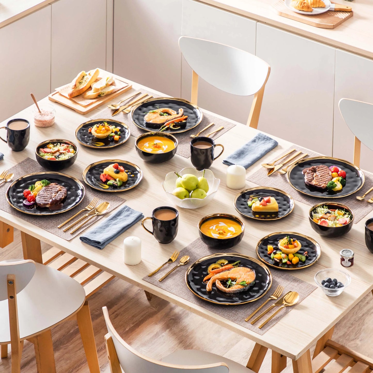 MALACASA Porcelain Dinnerware Set For Everyday Dining And Entertaining