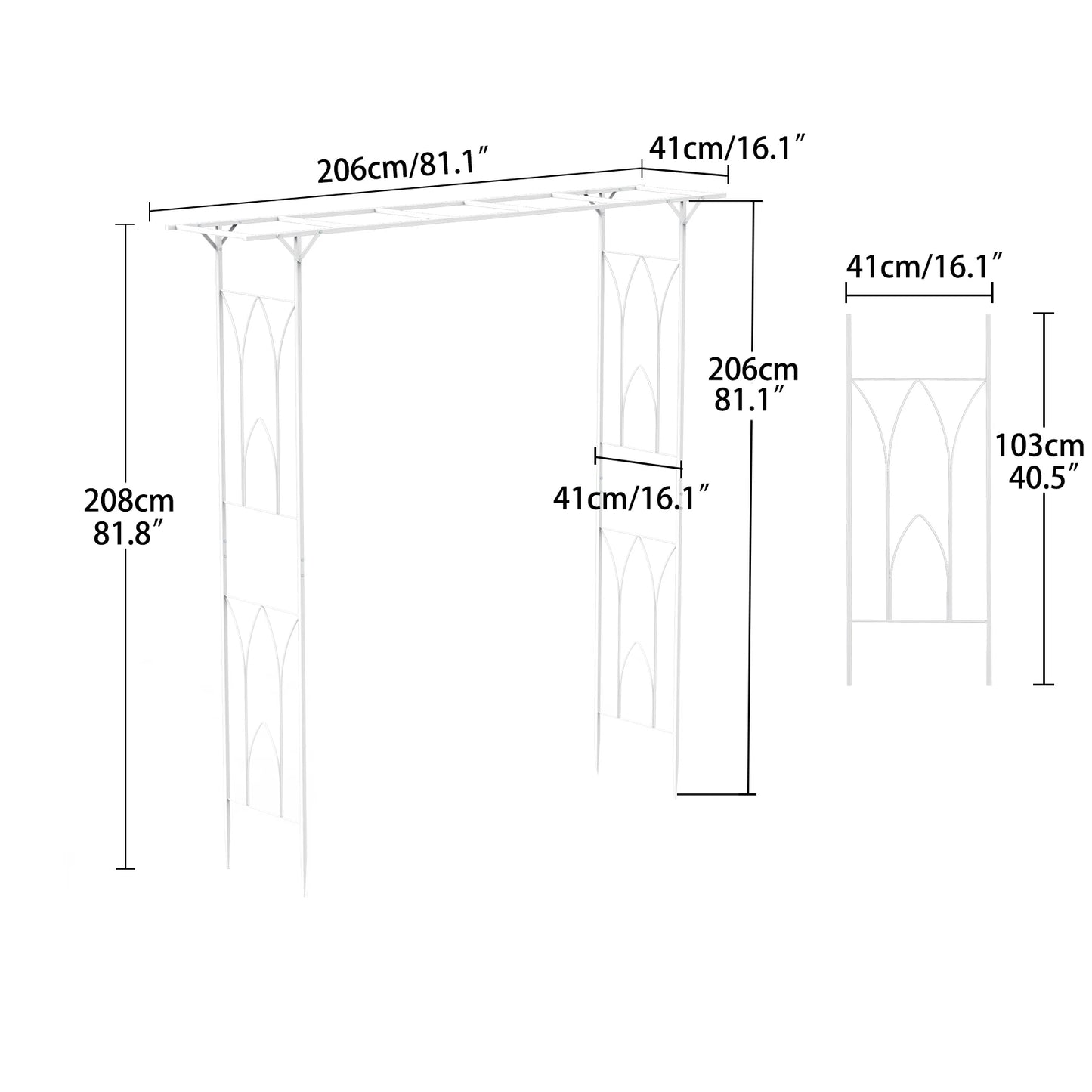 Iron Garden Arch Trellis For Outdoor Weddings And Pergolas