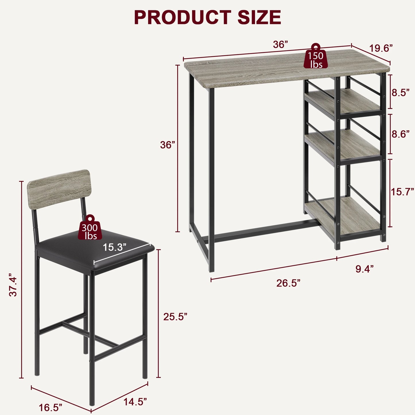 HobbyLane Dining Table Set With Shelves And Chairs