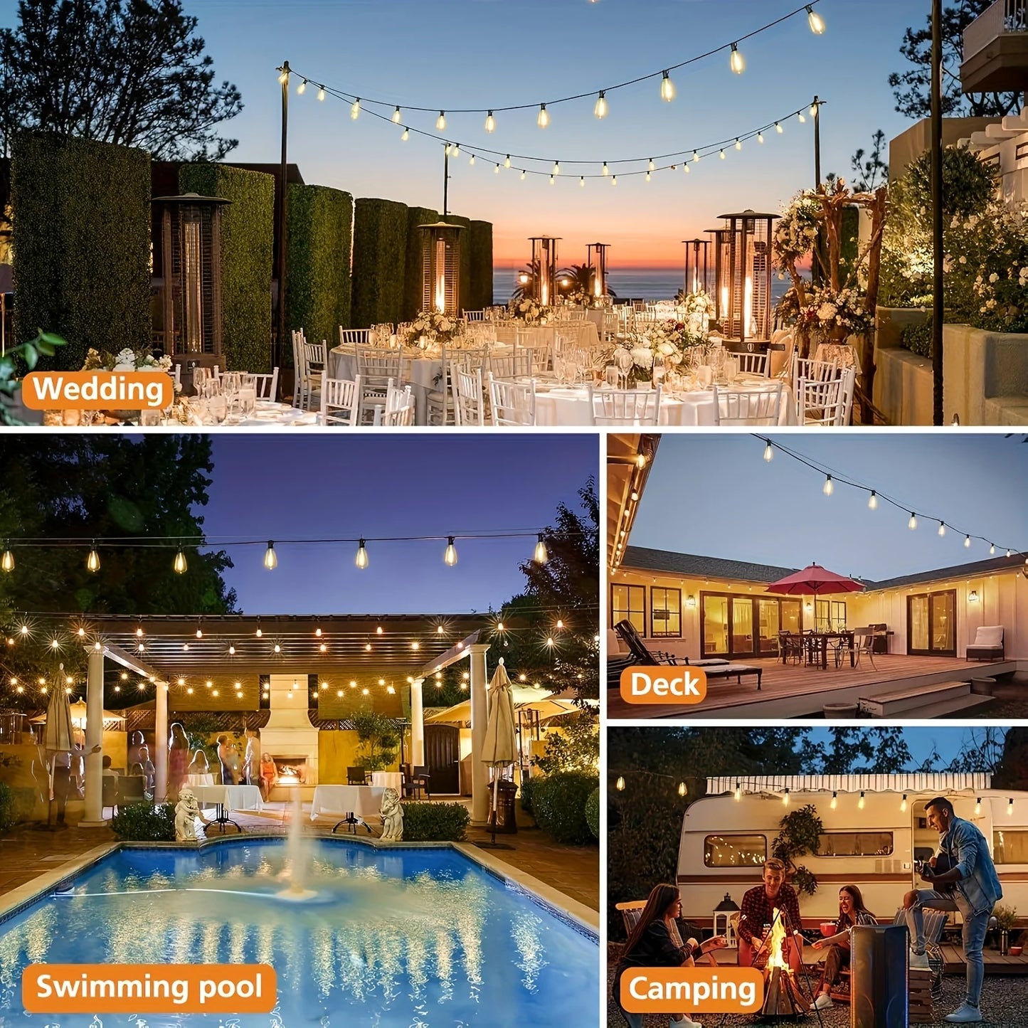 LED Outdoor String Lights ST38 Waterproof For Patio And Garden