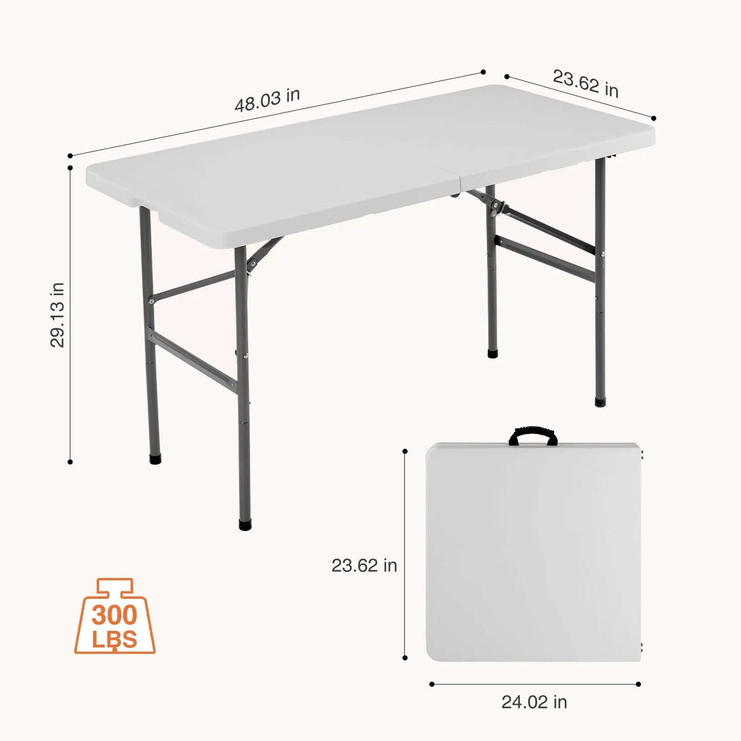 JHK Heavy Duty Portable Folding Table for Outdoor Indoor Use