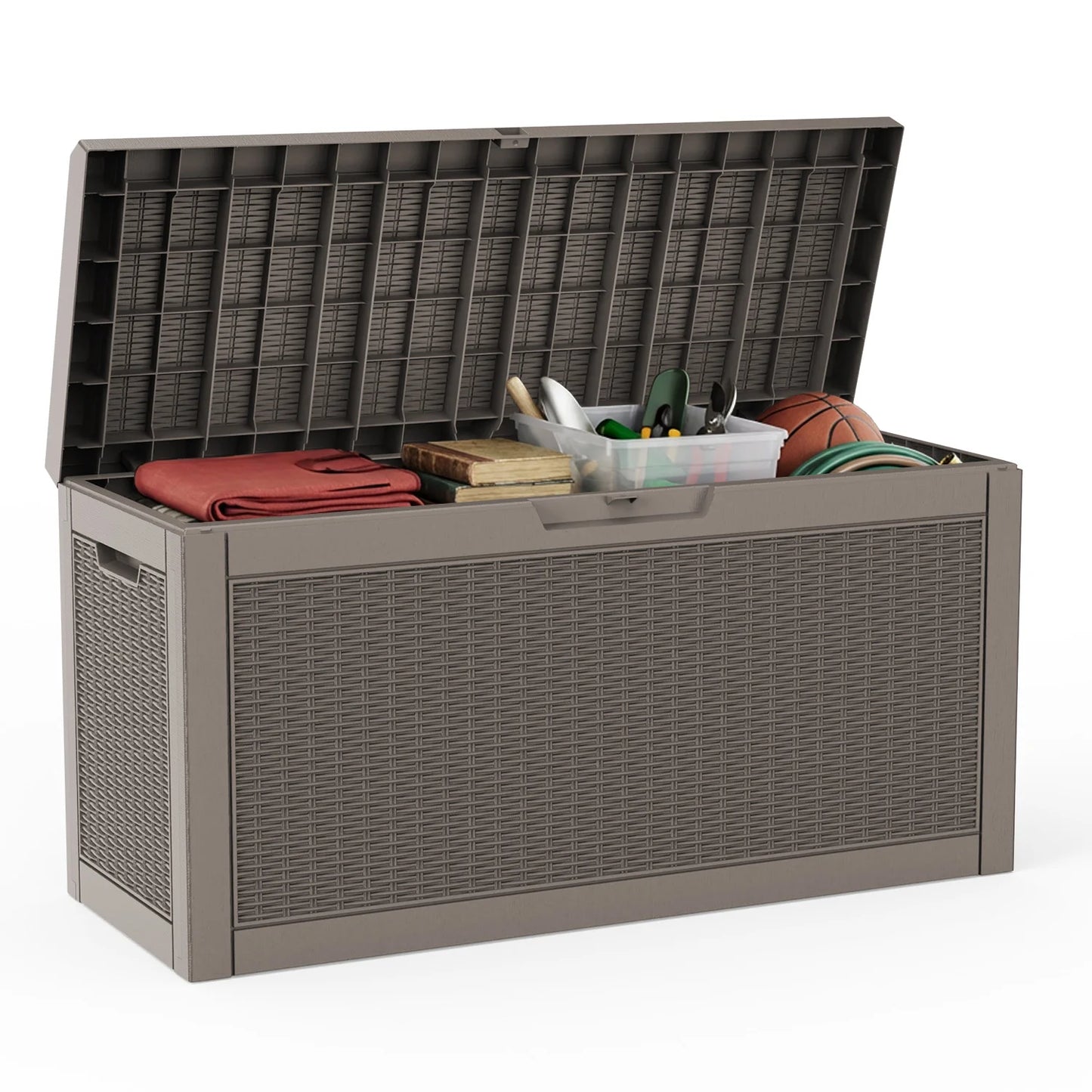 Outdoor Resin Deck Storage Box Lockable For Patio Furniture