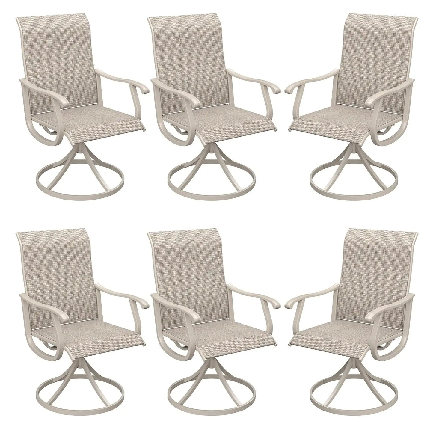 Patio Swivel Dining Chairs All-Weather Outdoor Textilene Fabric