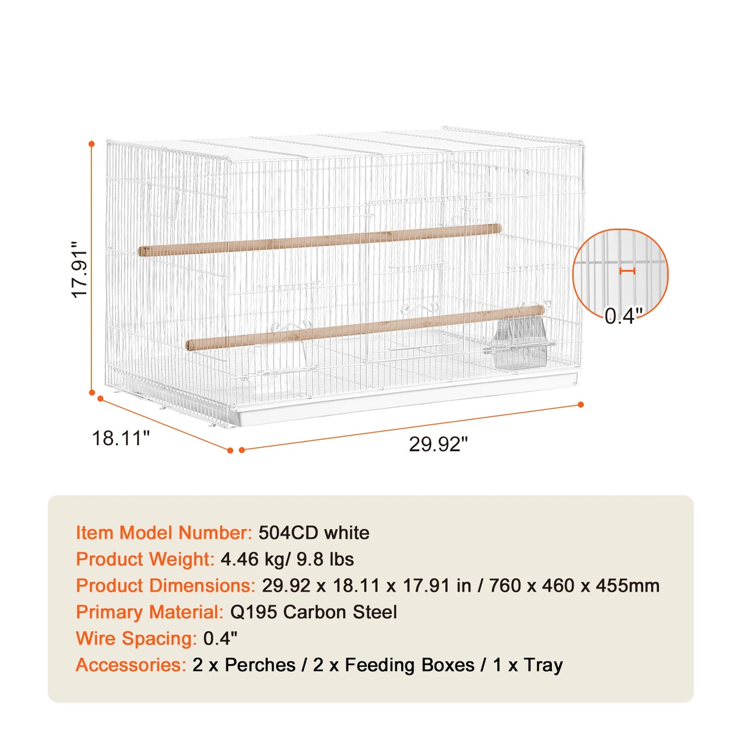 SucceBuy Flight Bird Cage With Divider Stackable Travel Cage For Birds