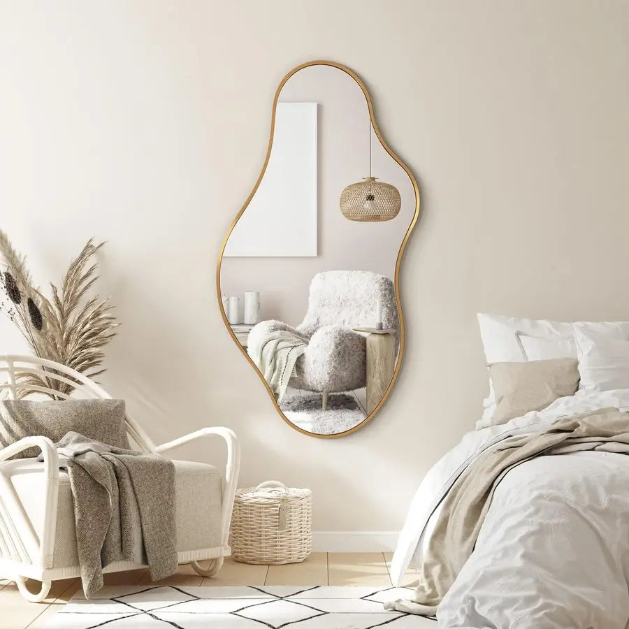 Abstract Asymmetrical Wall Mirror For Bathroom And Bedroom Decor