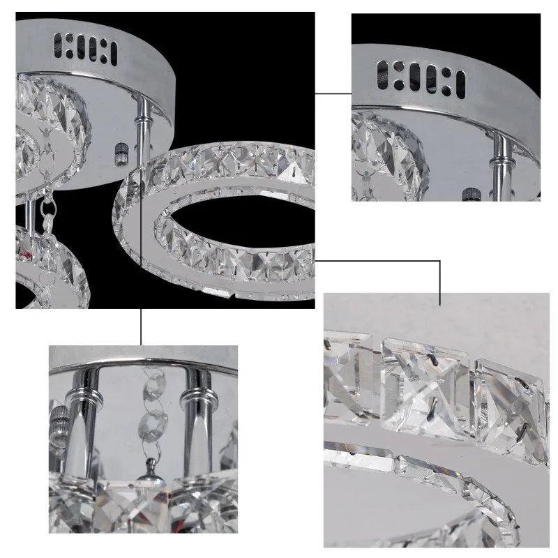 GreeLustr LED Crystal Ring Pendant Light Ceiling Lamp