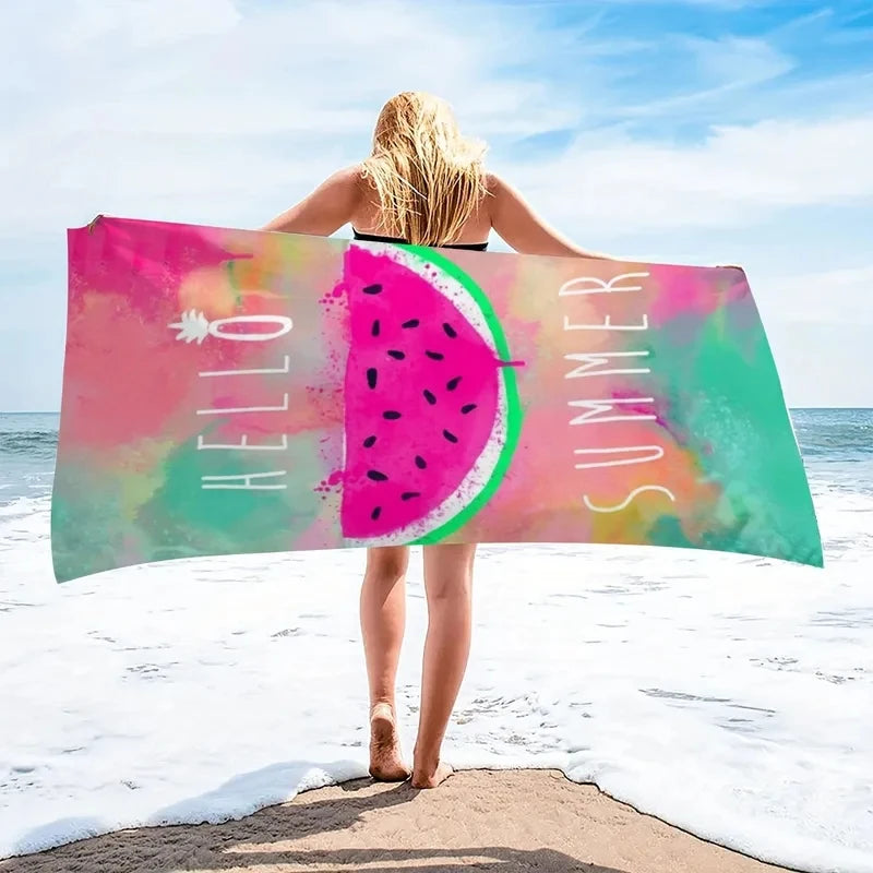 Watermelon Pattern Microfiber Beach Towel Quick Dry for Travel